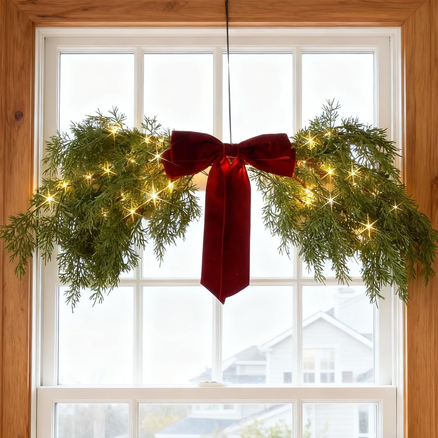 🎄Christmas Sales 50% OFF 🎀Lighted Cedar Pine Swag with LED Fairy Lights