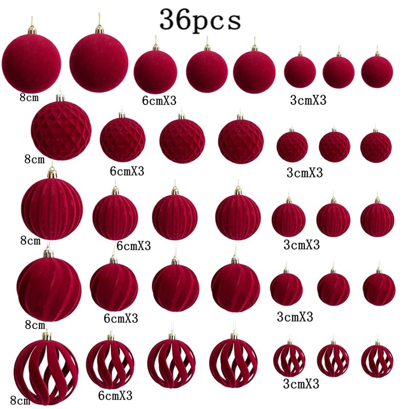 💥2025 HOT SALE💥36 PCS Velvet Christmas Balls