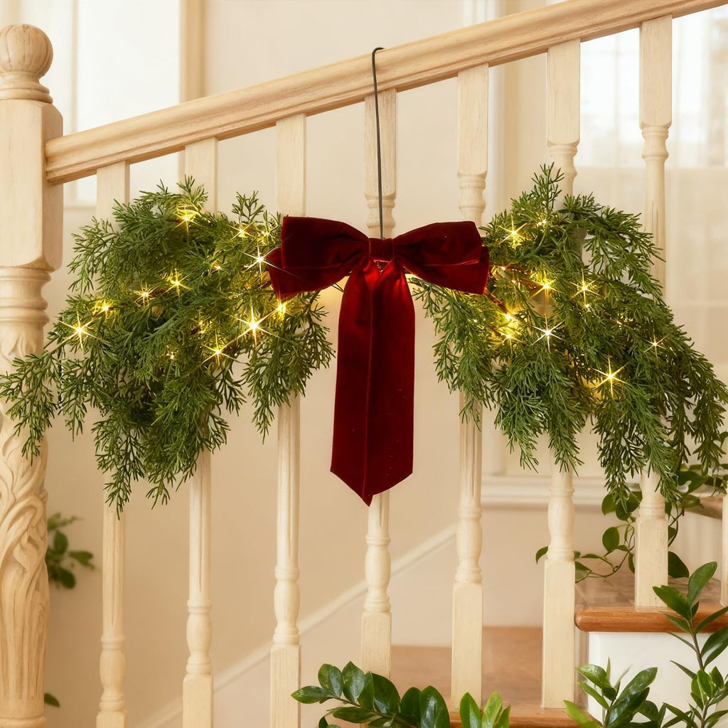 🎄Christmas Sales 50% OFF 🎀Lighted Cedar Pine Swag with LED Fairy Lights