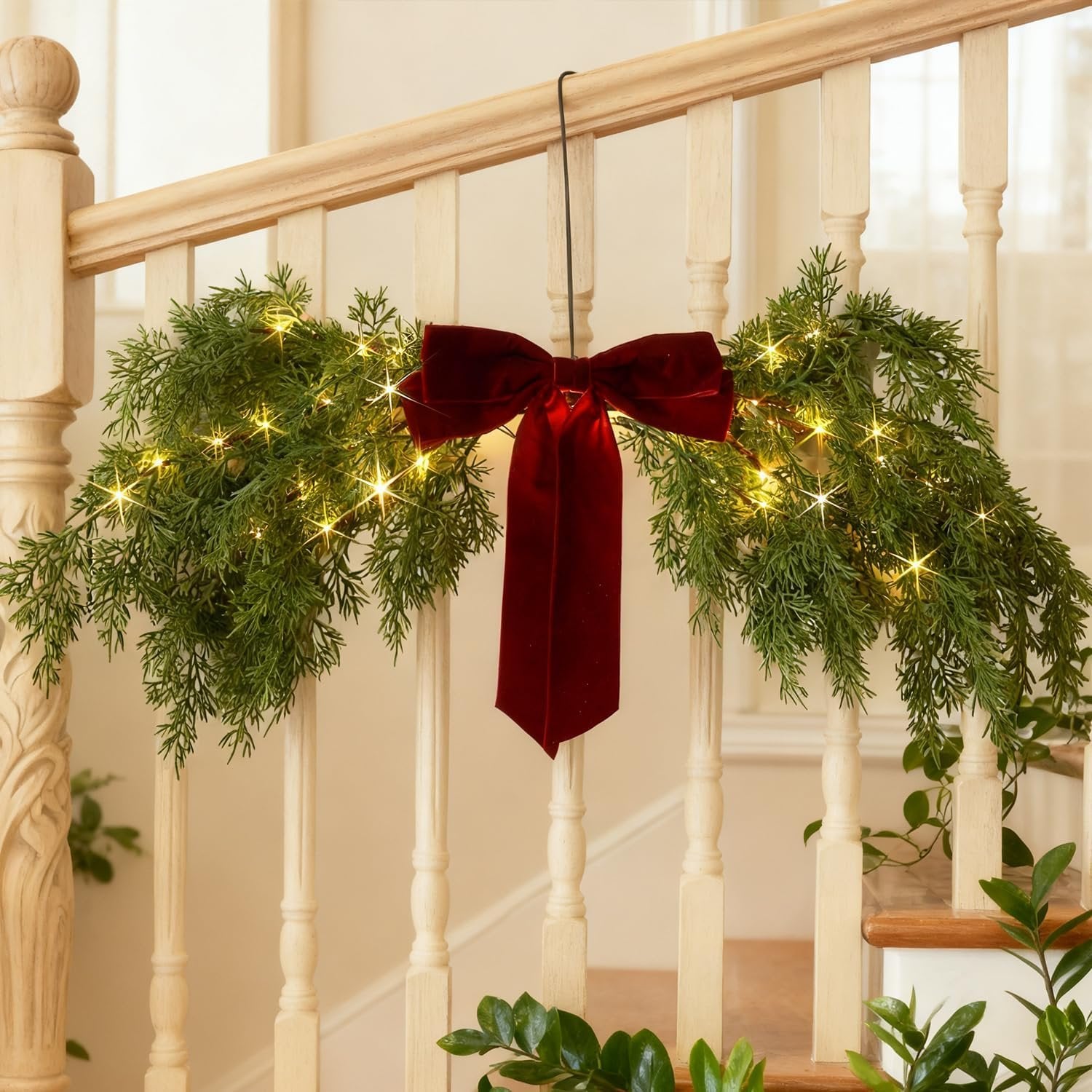 🎄Christmas Sales 50% OFF 🎀Lighted Cedar Pine Swag with LED Fairy Lights