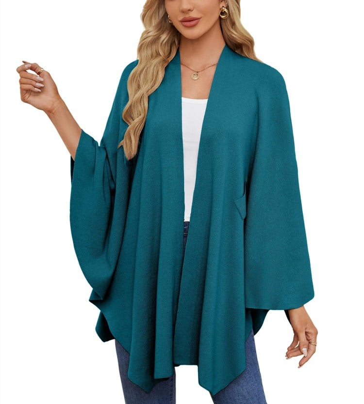 🔥Elegant Shawl Wraps Soft Open Front Poncho Sweater