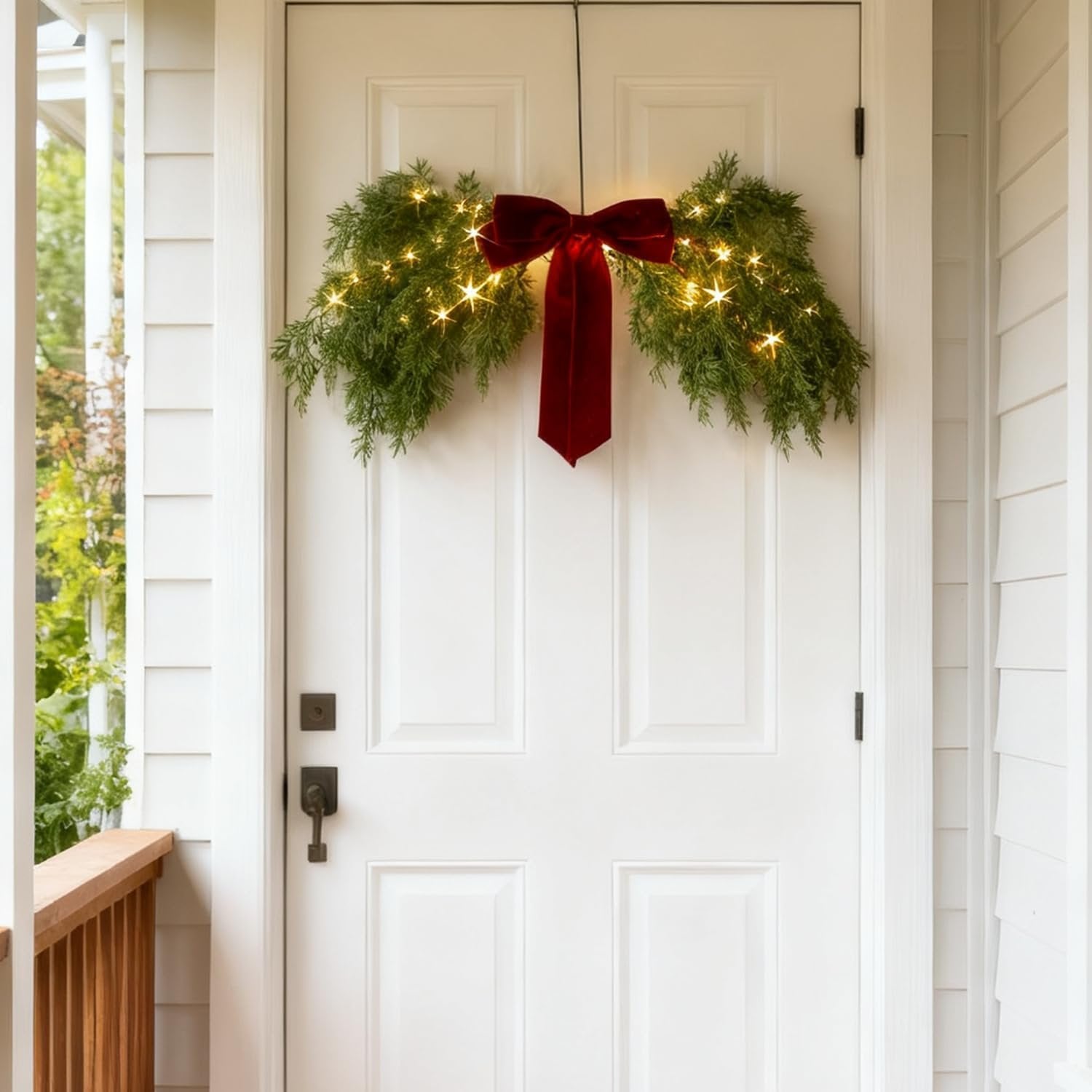 🎄Christmas Sales 50% OFF 🎀Lighted Cedar Pine Swag with LED Fairy Lights