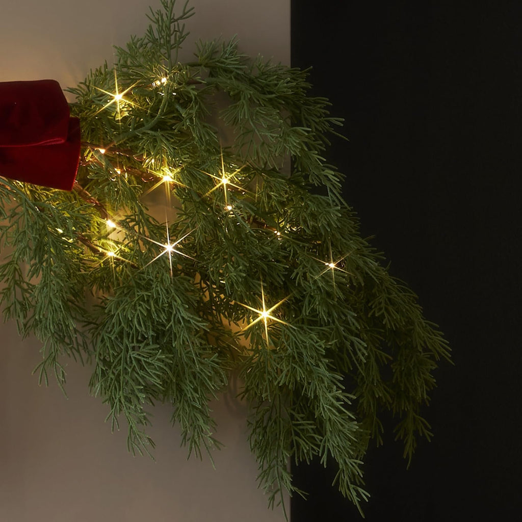 🎄Christmas Sales 50% OFF 🎀Lighted Cedar Pine Swag with LED Fairy Lights