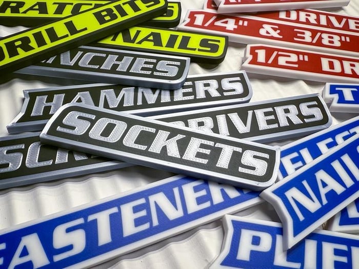 Custom Premium Magnetic Toolbox Labels for Tool Organization - 12 Pack of High Quality Magnets